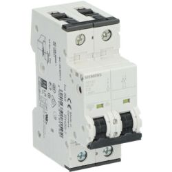 SIEMENS 5SY4203-7 Miniature Circuit Breaker 400VAC 10kA, 2-pole, C Curve, 3A, D=70 mm 72VDC