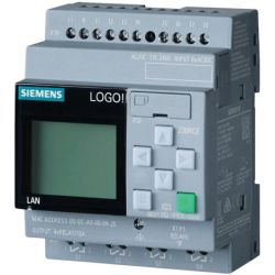 SIEMENS 6ED1052-1FB00-0BA8 LOGO! 230RCE Logic Module with Display PS/I/O: 115VAC 115VDC 230VAC 230VDC Relay 8 Digital Inputs 4 Digital Outputs Memory 400 Blocks Modular Expandable Ethernet