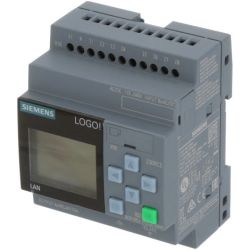 SIEMENS 6ED1052-1FB08-0BA0 LOGO! 230RCE Logic Module with Display PS/I/O: 115VAC 115VDC 230VAC 230VDC Relay 8 Digital Inputs 4 Digital Outputs Memory 400 Blocks Modularly Expandable Ethernet Integrated Web Server