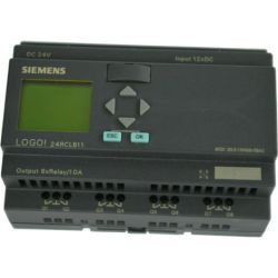 SIEMENS 6ED1053-1HH00-0BA2 LOGO! 24RCLB11 Logic Module with Display PU/I/O: 24V/24V/Relay + Clock 12 Inputs/8 Outputs Memory 56 Blocks Intelligent AS-Interface Slave