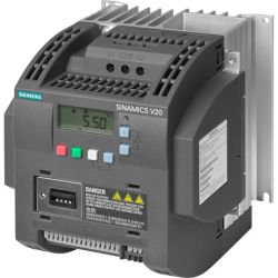 SIEMENS 6SL3210-5BB21-1UV0 SINAMICS V20 VFD 1.5hp 6A 200V AC 240V AC Single-Phase USS/Modbus RTU with Built-in BOP IP20 UL Open 1.1kW without Integrated Line Filter