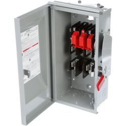 SIEMENS GF222NR Low Voltage Circuit Protection General Duty Safety Switch VBII UL 240VAC 250VDC 60A 3W Fused 2-Pole 3-Wire Single Throw Steel NEMA 3R Outdoor with Neutral