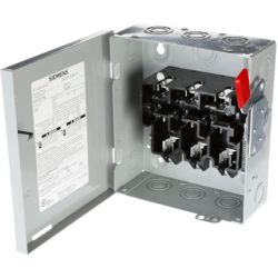 SIEMENS GF321N Low Voltage Circuit Protection General Duty Safety Switch VBII UL 240VAC 250VDC 30A 3W Fused 3-Pole 4-Wire 60Hz Single Throw Steel NEMA 1 Indoor with Neutral