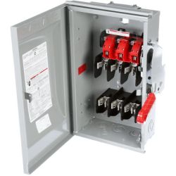 SIEMENS HF362R Low Voltage Circuit Protection Heavy Duty Safety Switch VBII UL 600VAC 600VDC 60A 3W Fused 3-Pole 3-Wire 60Hz Single Throw Steel NEMA 3R Outdoor