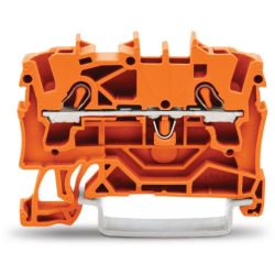 WAGO 2000-1202 TOPJOB&reg;S feedthrough terminal block; rail mount; 2-conductor; 3.5 mm wide; orange