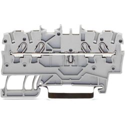 WAGO 2000-1401 TOPJOB&reg;S feedthrough terminal block; rail mount; 4-conductor; 3.5mm wide; gray 51221386