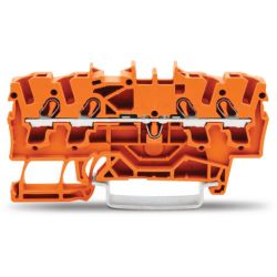 WAGO 2000-1402 TOPJOB&reg; S feedthrough terminal block; rail mount; 4-conductor; 3.5 mm wide; orange