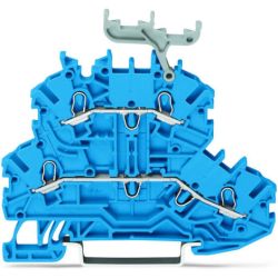 WAGO 2000-2234 TOPJOB&reg;S Double-Deck Terminal Block Through/Through (N/N) with Marker Carrier Rail Mount 2-Conductor 3.5mm Wide Blue