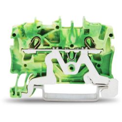 WAGO 2001-1207 TOPJOB® S ground terminal blocks; rail mount; 2-conductor; 4.2 mm wide; green-yellow
