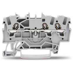 WAGO 2001-1301 TOPJOB&reg;S feedthrough terminal block; rail mount; 3-conductor; 4.2 mm wide; gray