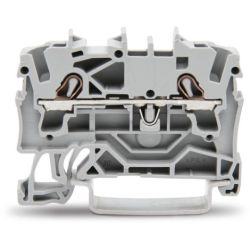 WAGO 2002-1201 TOPJOB&reg;S feedthrough terminal block; rail mount; 2-conductor; 5.2 mm wide; gray