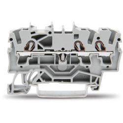WAGO 2002-1301 TOPJOB&reg;S feedthrough terminal block; rail mount; 3-conductor; 5.2 mm wide; gray
