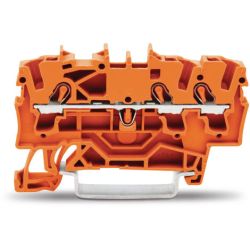 WAGO 2002-1302 TOPJOB&reg;S feedthrough terminal block; rail mount; 3-conductor; 5.2 mm wide; orange