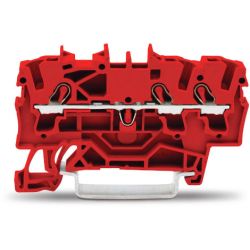 WAGO 2002-1303 TOPJOB&reg;S feedthrough terminal block; rail mount; 3-conductor; 5.2 mm wide; red