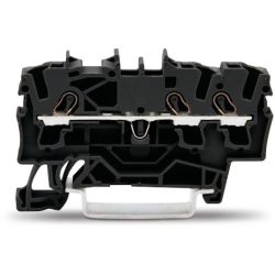 WAGO 2002-1305 TOPJOB&reg;S feedthrough terminal block; rail mount; 3-conductor; 5.2 mm wide; black