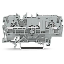 WAGO 2002-1661 TOPJOB®S Carrier terminal block; for disconnect; fuse or component plug; rail mount; 2-conductor; 5.2 mm wide; gray