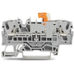 WAGO 2002-1671 TOPJOB®S Disconnect terminal block; knife disconnect; rail mount; 2-conductor; 5.2 mm wide; gray