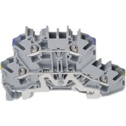 WAGO 2002-2217 TOPJOB® S double-deck terminal blocks; ground/through (PE/N); rail mount; 2-conductor; 5.2mm wide; gray