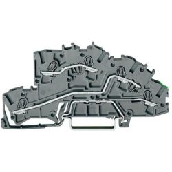 WAGO 2003-7645 TOPJOB®S Multilevel installation terminal block; 4 mm<sup>2</sup>; L/L/PE; Push-in CAGE CLAMP®; 2.50 mm<sup>2</sup>; gray