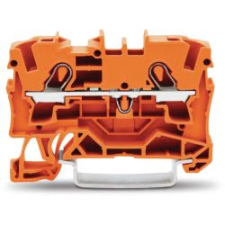 WAGO 2004-1202 TOPJOB&reg;S feedthrough terminal block; rail mount; 2-conductor; 6.2 mm wide; orange