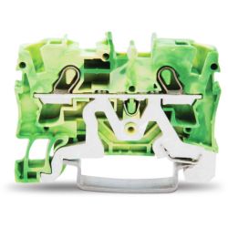 WAGO 2004-1207 TOPJOB®S ground terminal block; rail mount; 2-conductor; 6.2 mm wide; green-yellow