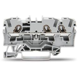 WAGO 2004-1301 TOPJOB&reg;S feedthrough terminal block; rail mount; 3-conductor; 6.2 mm wide; gray