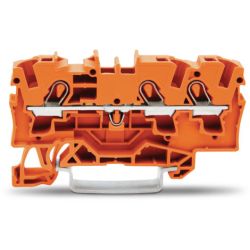WAGO 2004-1302 TOPJOB&reg; S feedthrough terminal blocks; rail mount; 3-conductor; 6.2 mm wide; orange