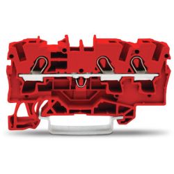 WAGO 2004-1303 TOPJOB&reg;S feedthrough terminal block; rail mount; 3-conductor; 6.2 mm wide; red