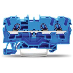 WAGO 2004-1304 TOPJOB&reg;S feedthrough terminal block; rail mount; 3-conductor; 6.2 mm wide; blue