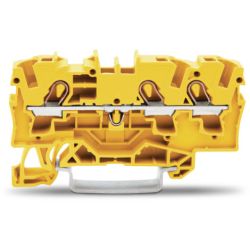 WAGO 2004-1306 TOPJOB&reg; S feedthrough terminal blocks; rail mount; 3-conductor; 6.2 mm wide; yellow
