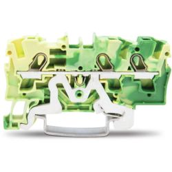 WAGO 2004-1307 TOPJOB&reg;S ground terminal block; rail mount; 3-conductor; 6.2 mm wide; green-yellow