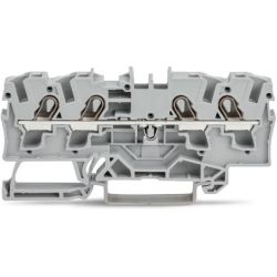 WAGO 2004-1401 TOPJOB&reg;S feedthrough terminal block; rail mount; 3-conductor; 6.2 mm wide; gray