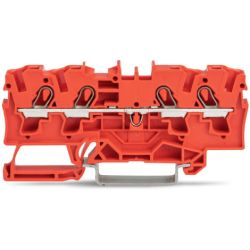 WAGO 2004-1403 TOPJOB&reg;S feedthrough terminal block; rail mount; 4-conductor; 6.2 mm wide; red 20041403