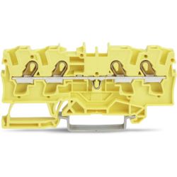 WAGO 2004-1406 TOPJOB&reg;S feedthrough terminal block; rail mount; 3-conductor; 6.2 mm wide; yellow