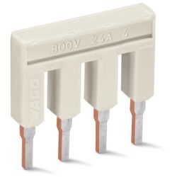 WAGO 2004-404 TOPJOB&reg;S Push-in type jumper bar; insulated; 4-way; Nominal current 32 A; light gray