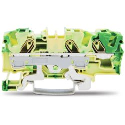 WAGO 2006-1307 TOPJOB&reg; S feedthrough terminal blocks; rail mount; 3-conductor; 7.5 mm wide; green-yellow