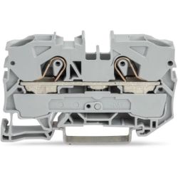 WAGO 2010-1201 TOPJOB&reg;S feedthrough terminal block; rail mount; 2-conductor; 10 mm wide; gray