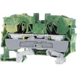 WAGO 2010-1207 TOPJOB®S ground terminal block; rail mount; 2-conductor; 10 mm wide; green-yellow