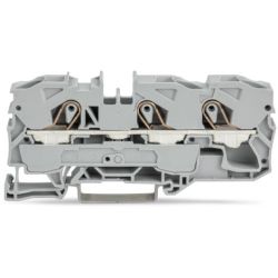 WAGO 2010-1301 TOPJOB&reg; S feedthrough terminal blocks; rail mount; 3-conductor; 10 mm wide; gray