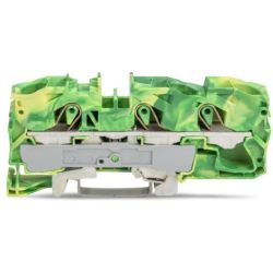 WAGO 2016-1307 TOPJOB&reg; S ground terminal blocks; rail mount; 3-conductor; 12 mm wide; green-yellow
