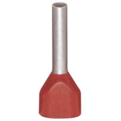 WAGO 216-542 Twin ferrules; Sleeve for 2 x 1 mm<sup>2</sup> / AWG 2 x 18; red, insulated; 12 mm long; red