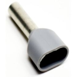 WAGO 216-546 Twin ferrule only for 811 series; Sleeve for 2 x 4 mm / AWG 12; insulated; Nominal current 63 A; gray