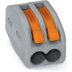 WAGO 222-412 Splicing connector; 2-conductors; with operating levers; gray housing
