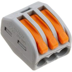 WAGO 222-413 Splicing connector; 3-conductors; with operating levers; gray housing