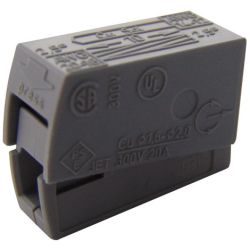 WAGO 224-101 Fixture connectors; 1-pole (1x solid to 1x solid, stranded, or fine-stranded); gray