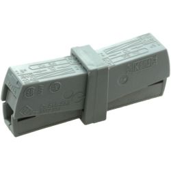 WAGO 224-201 Fixture connectors; 1-pole (1x solid stranded or fine-stranded to 1x solid stranded or fine-stranded); gray