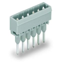 WAGO 231-162/003-000 MCS MIDI Classic Male connectors for rail-mount terminal blocks; 1.2 x 1.2mm pins; straight; Pin spacing 5mm; 2-pole; gray