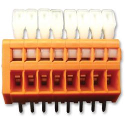 WAGO 233-508 PCB terminals; push-button; 0.5mm<sup>2</sup>; Pin spacing 2.54mm; 8-pole; CAGE CLAMP®; 0.50mm<sup>2</sup>; orange