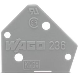 WAGO 236-100 End plates; 1mm thick; snap-fit type