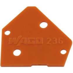 WAGO 236-600 End plates; 1mm thick; snap-fit type; orange